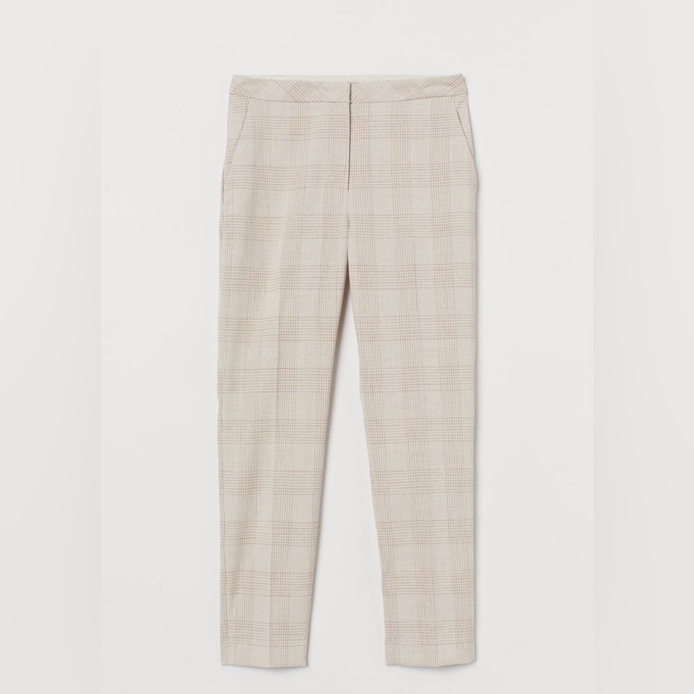 H&M tan plaid cropped Pants